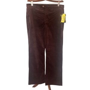 Vintage NWT NYDJ Dark Brown Butter Wash Brushed Cotton Pants Size 16